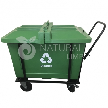 Carro cuba 430 litros com trava antifurto - 300 KGS | Natural Limp