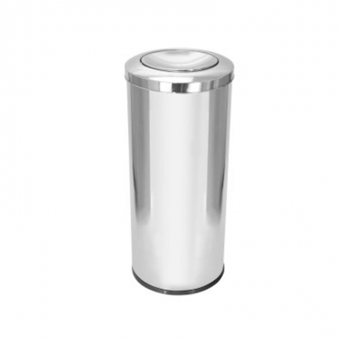 Lixeira em aço inox Premium com tampa flip top - 50 litros | Natural Limp