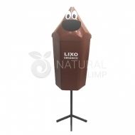 Coletor modelo Lápis para Coleta Seletiva - 50 litros com poste individual | Natural Limp