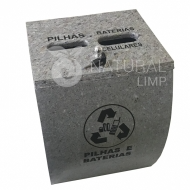 Coletor para pilhas, baterias e celulares modelo ECO - 30 litros | Natural Limp