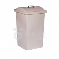 Lixeira plástica reforçada com tampa sobreposta - 100 litros | Natural Limp