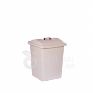 Lixeira plástica reforçada com tampa sobreposta  - 40 litros | Natural Limp