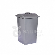 Lixeira plástica reforçada com tampa sobreposta -  60 litros | Natural Limp
