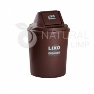 Lixeira tipo tambor com tampa basculante - 200 litros | Natural Limp